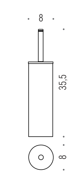 Colombo Luna Porta Scopino wc da Appoggio Cromo, vista laterale del profilo a muro - Colombo Design