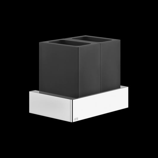 Bicchiere portaspazzolini a muro Nero Nero Xl Rettangolo Gessi