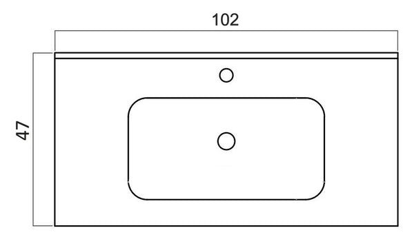 Mobile bagno cannettato 102x47 grigio opaco lavabo in ceramica Teramo