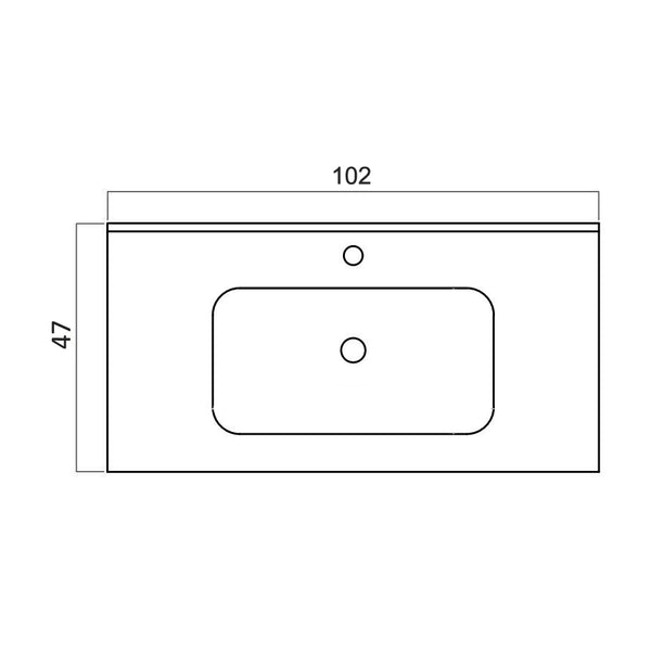 Mobile bagno cannettato 102x47 azzurro opaco lavabo in ceramica Teramo