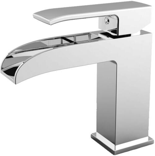 Paffoni Level Les061 Miscelatore Lavabo flusso A Cascata, vista frontale su sfondo bianco