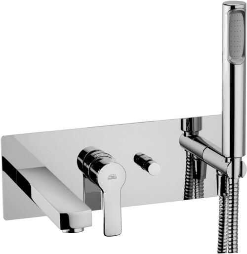 Paffoni Red Red001 Miscelatore vasca ad Incasso a muro Con ambientato in box doccia con pareti in vetro