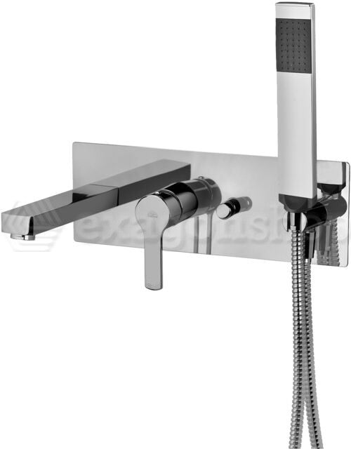 Paffoni West Ws001cr Miscelatore vasca Incasso Con Set ambientato in box doccia con pareti in vetro