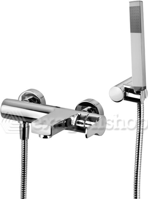 Paffoni West Ws026 Miscelatore vasca Esterno con Set ambientato in box doccia con pareti in vetro