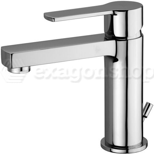 Paffoni West Ws071 Miscelatore Lavabo senza scarico Cromato, vista frontale su sfondo bianco