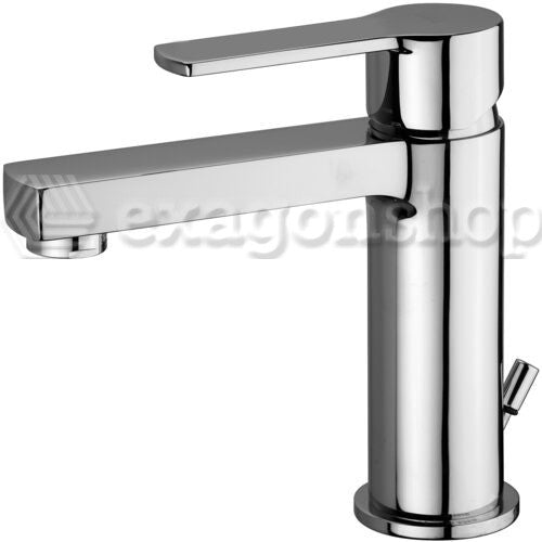 Paffoni West Ws075 Miscelatore lavabo con Scarico Cromo, vista frontale su sfondo bianco