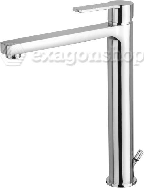 Paffoni West Ws085 Miscelatore Lavabo alto Prolungato Con, vista frontale su sfondo bianco
