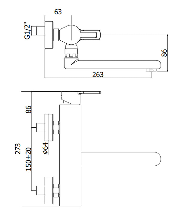 Paffoni West Ws161 Miscelatore lavello cucina Monocomando A Parete Cromo