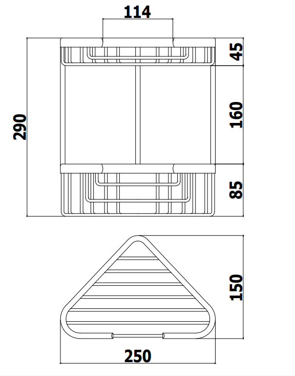 Paffoni Zpor005 griglia portasapone doppio angolare vasca doccia cromo