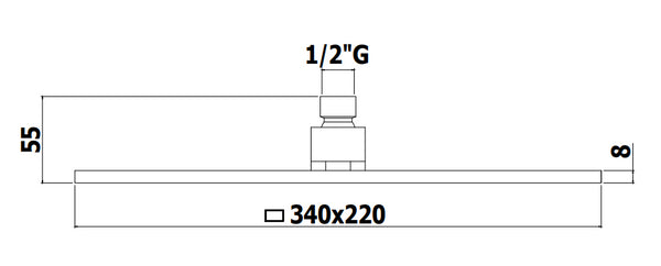 Soffione doccia 34x22 Rettangolare 8 Mm Cromo Paffoni City Zsof091