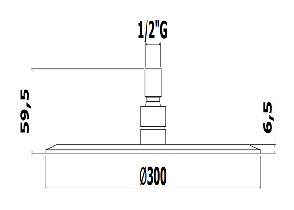 Paffoni Jamaica Soffione 30 cm tondo ultrapiatto Con Snodo Cromo
