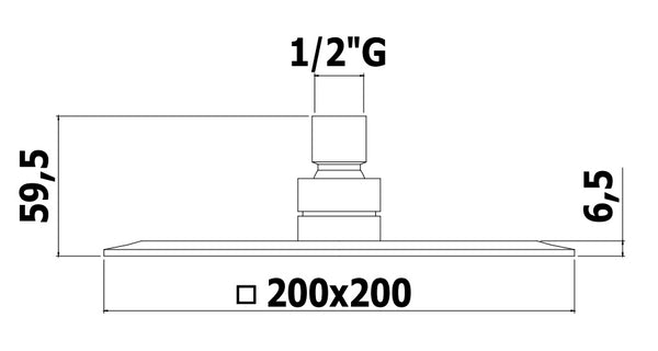Paffoni Hawai Soffione doccia 20x20 Quadro In Metallo Cromo