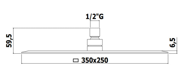 Paffoni Blanc Soffione Doccia 34x22 rettangolare Cromo Zsof102