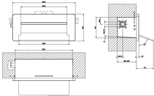 Gessi Ispa Wellness 39895 Parti Esterne Bocca Erogazione Doccia a Cascata parte incasso non inclusa mirror steel