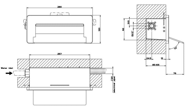 Parti Esterne Bocca Erogazione Doccia Con Luce senza parte incasso mirror steel Ispa Wellness 39899 Gessi