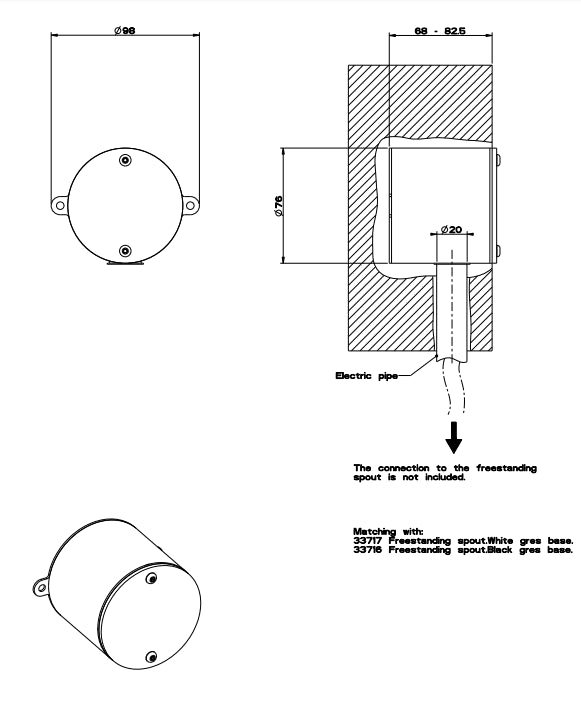 Goccia Corpo Incasso Comando Elettronico Cromo