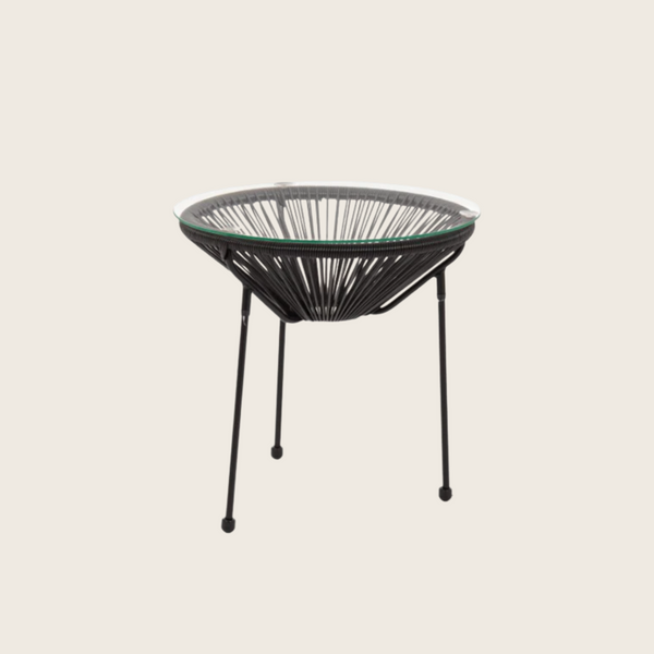 Andrea Bizzotto Parker Tavolino 50 cm in vetro struttura Nero 0802792