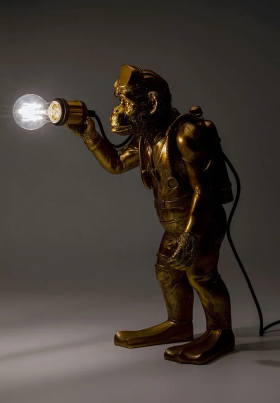 Animal Monkey lampada scimmia 50 cm in poliresina oro