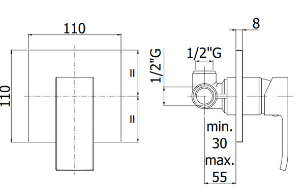 Paffoni Effe Ef010 Miscelatore Incasso Doccia Con Piatra In Abs Cromo