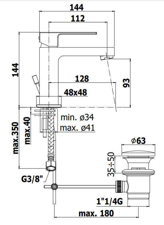 Paffoni Effe Ef071 Miscelatore Monocomando Lavabo Senza Scarico Cromo
