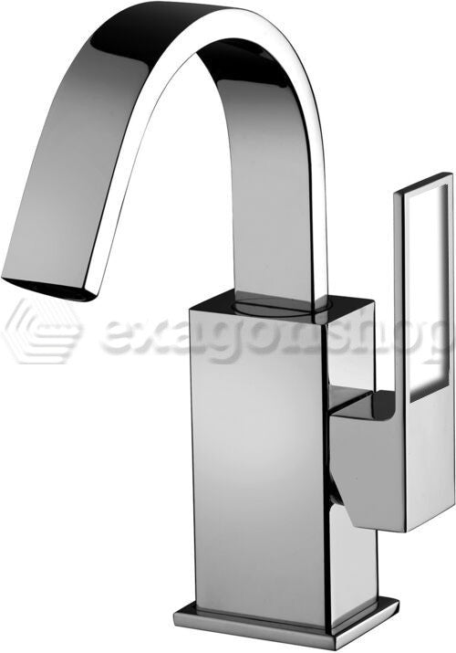 Paffoni Effe Ef837 Miscelatore lavabo con scarico, vista frontale su sfondo bianco