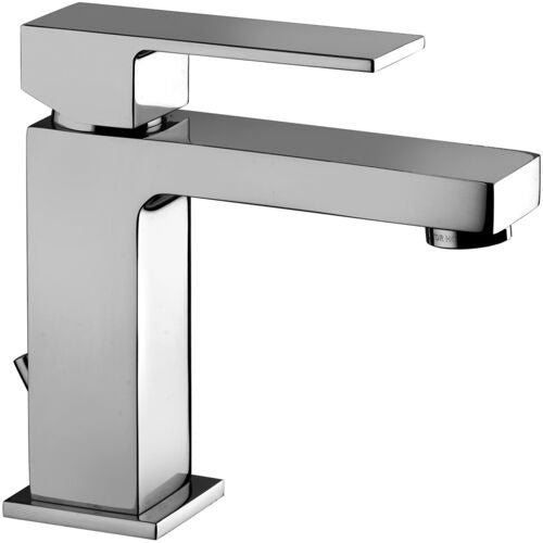 Paffoni Elle El071 Miscelatore Lavabo Senza Scarico Cromo, vista frontale su sfondo bianco