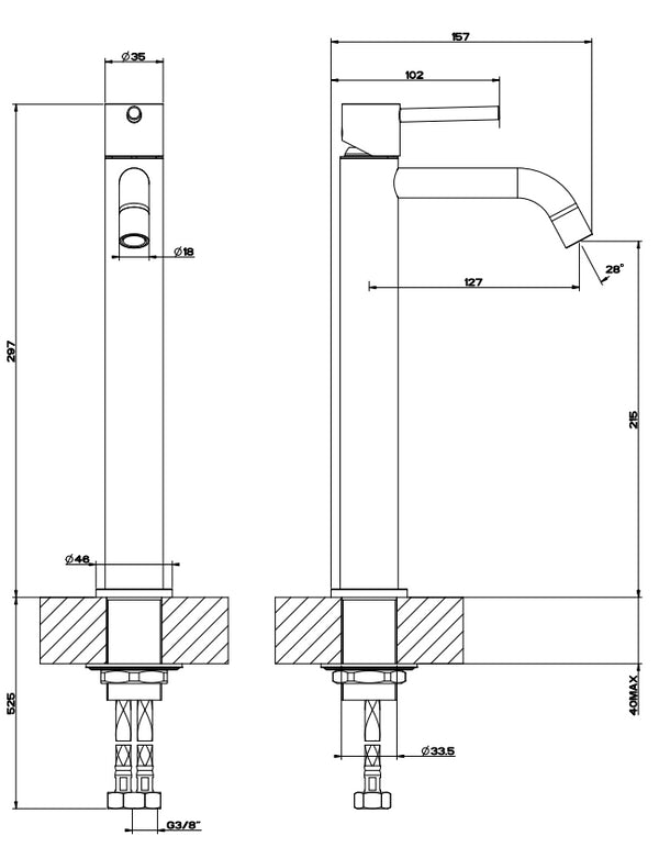 Via Tortona 18604 Gessi Miscelatore Monocomando Lavabo Alto Cromo