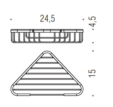 Colombo Basic B2734 portaoggetti vasca doccia angolare 24x15 H. 4,5 cm Cromo
