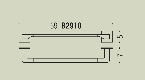 Colombo Forever Portasciugamani 59 cm cromo b2910, dettaglio ravvicinato del materiale e dell'aggancio - Colombo Design