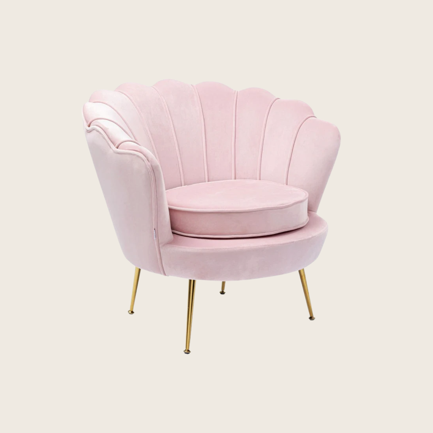 Water Lily Poltrona design Glamour con gambe acciaio e tessuto imbottito Rosa