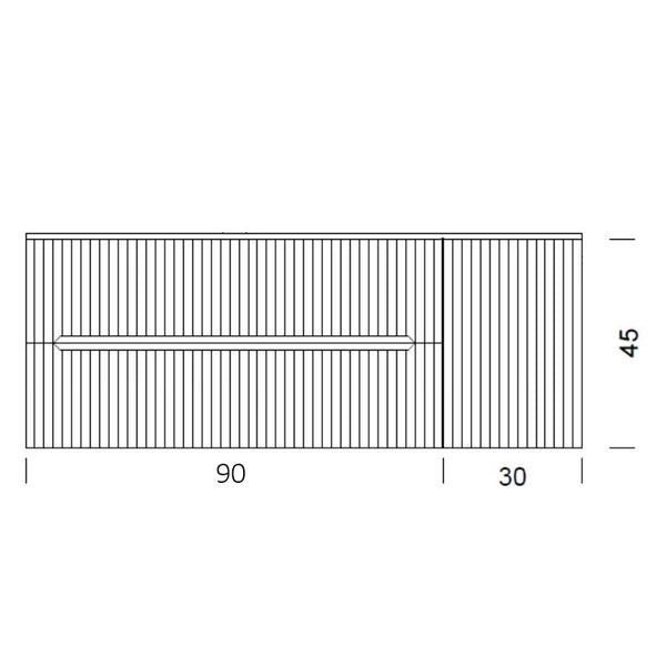 Mobile bagno 120x46 Urbino cannettato petrolio con anta e lavabo
