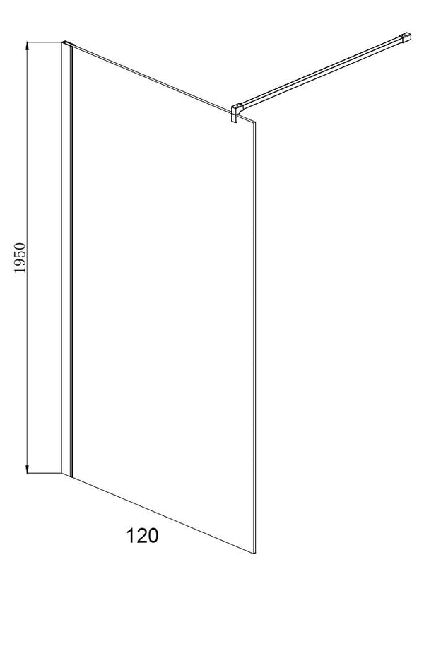 Walk in 120 cm parete doccia vetro temperato 6 mm 195 H cromo Linje