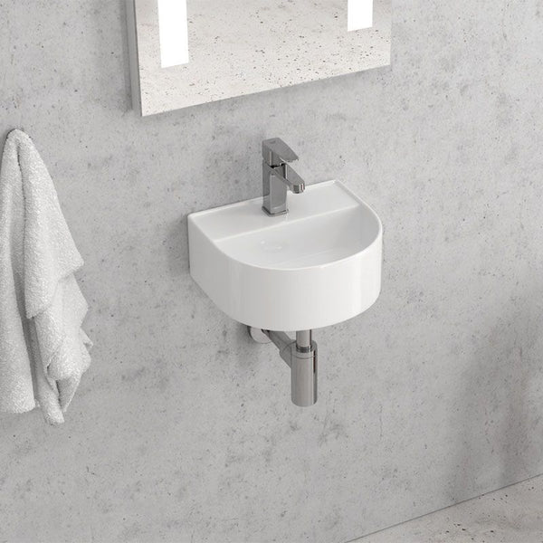 Lavabo lavamani 32x29 Sospeso In Porcellana Bianca New Line Bow