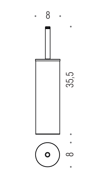 Colombo Basic Porta Scopino Da Pavimento Cromo b2706, dettaglio ravvicinato del materiale e dell'aggancio - Colombo Design