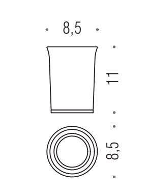 Colombo link b2441 bicchiere portaspazzolini da appoggio in vetro acidato naturale cromo
