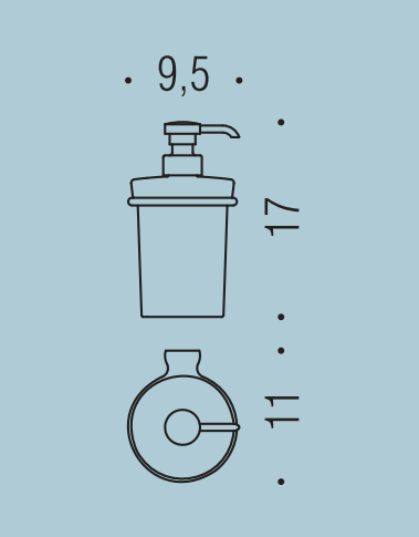 Colombo Luna b9309 Dispenser spandisapone a Parete in Vetro Acidato Naturale cromo