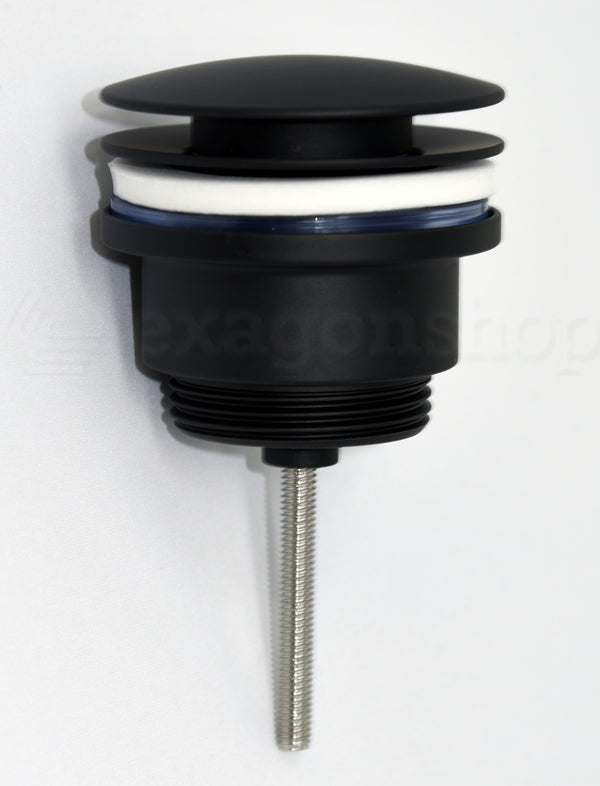 Heron Piletta Di Scarico Tonda Con Chiusura A Scatto Nero Opaco