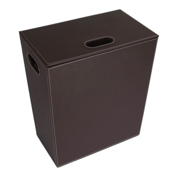 Koh-I-Noor 2462 Cesto Porta Bancheria Medio 43x26 In Mdf E Ecopelle Marrone Scuro