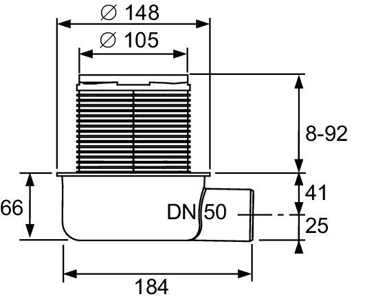 Tece TECEdrainpoint S 50 set pozzetto di scarico ultrapiatto con flangia universale Seal System