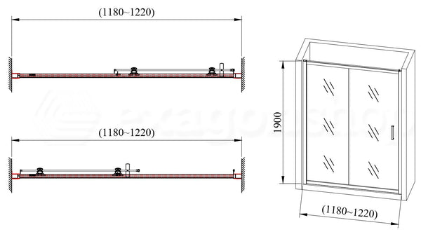 Box doccia a nicchia 120 cm Nuvola anta scorrevole reversibile trasparente 6 mm H 190 cromo
