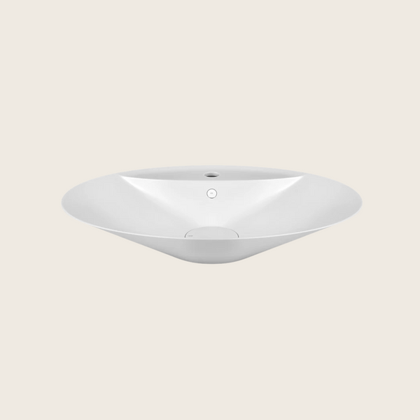 Lavabo Da Appoggio 73.9x49.5 in Cristalplant Bianco Opaco Cono 45905 Gessi