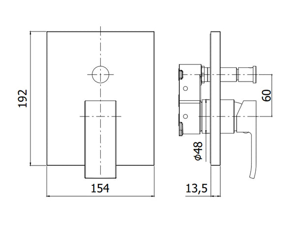 Paffoni Level Lecbox015 Parte Esterna Miscelatore Incasso Doccia Con Deviatore Senza Parte Incasso Cromo