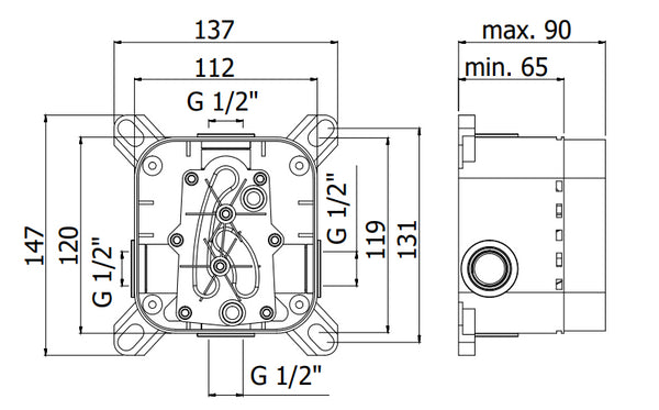 Paffoni PBOX001 Corpo Incasso Universale Per Miscelatore Doccia