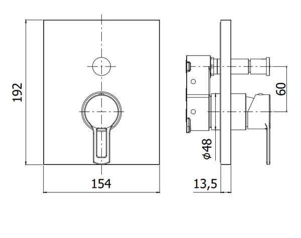 Paffoni Ringo Rinbox015 Parte Esterna Miscelatore Con Deviatore Senza Parte Incasso Cromo