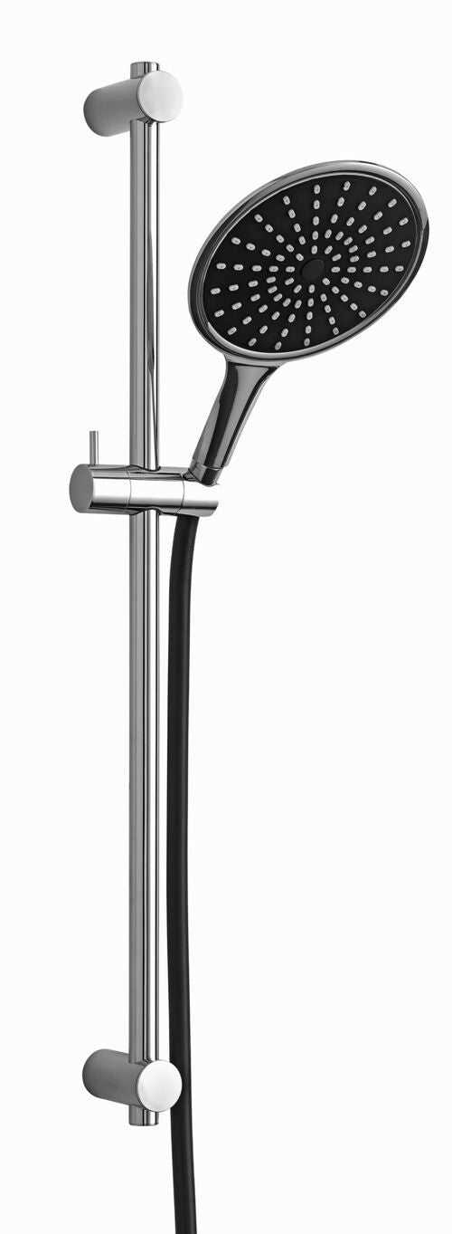 Paffoni Odeon asta doccia 73 cm con doccetta e saliscendi Cromo, dettaglio ravvicinato della finitura e del marchio