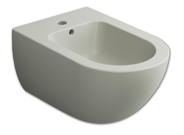 Ceramica Cielo Coppia Sanitari Sospesi Bidet E Vaso Senza Brida Con Sedile Rallentato Pomice