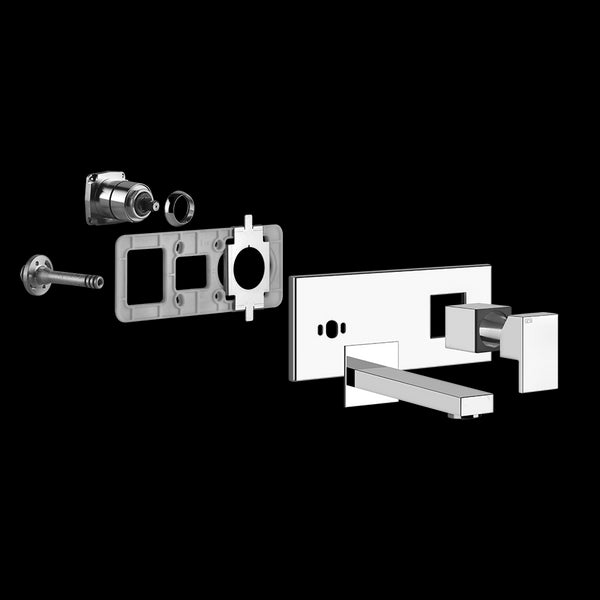 Gessi Rettangolo Parti Esterne Miscelatore lavabo a muro senza scarico senza parte Incasso 44840