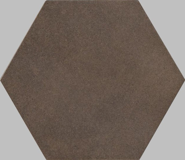 Pavimento rivestimento 21x18,2 esagonale effetto cemento 9,5 mm in gres porcellanato tabacco Ceramiche Ragno Rewind 00R4CQ16