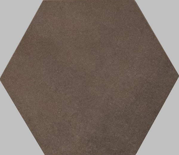 Pavimento rivestimento 21x18,2 esagonale effetto cemento 9,5 mm in gres porcellanato tabacco Ceramiche Ragno Rewind 00R4CQ16