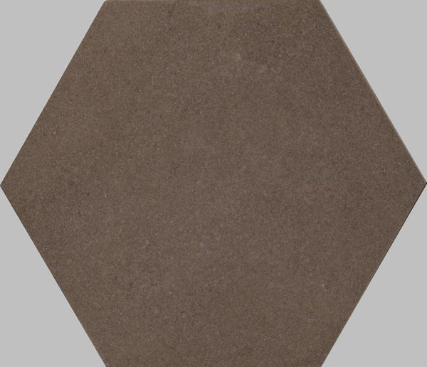 Pavimento rivestimento 21x18,2 esagonale effetto cemento 9,5 mm in gres porcellanato tabacco Ceramiche Ragno Rewind 00R4CQ16